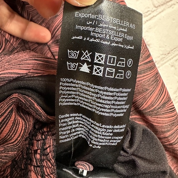 YAS Rush sheer long sleeve pleated drop waist tiered dress, sz XL, NWT $129 - Picture 7 of 8